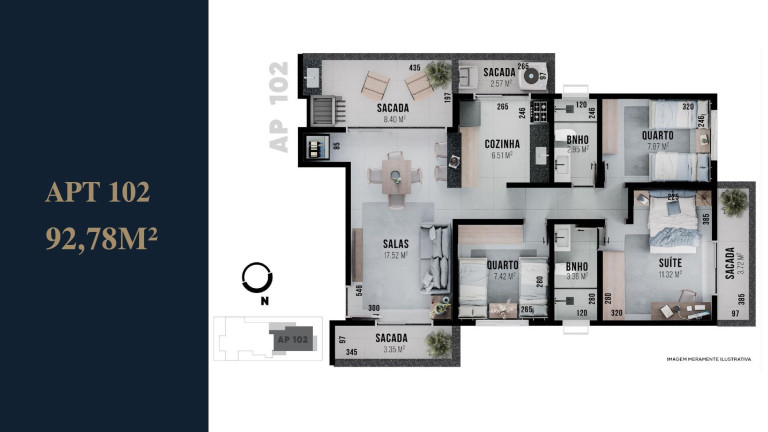 Imagem Apartamento com 3 Quartos à Venda, 117 m² em Santa Mônica - Uberlândia