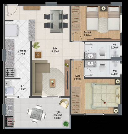 Imagem Apartamento com 2 Quartos à Venda, 72 m² em Guilhermina - Praia Grande Imagem Apartamento com 2 Quartos à Venda, 72 m² em Guilhermina - Praia Grande
