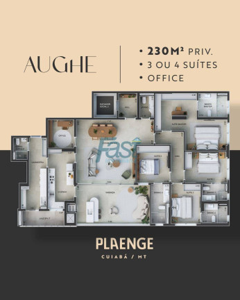 Imagem Apartamento com 3 Quartos à Venda, 230 m² em Quilombo - Cuiabá