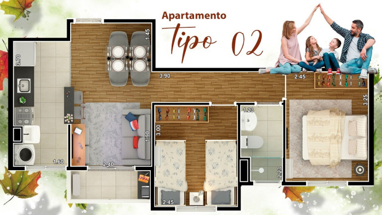 Imagem Imóvel com 2 Quartos à Venda, 46 m² em Jardim Dos Ipês - Nova Odessa