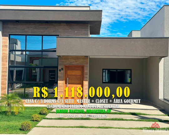 Casa de Condomínio com 3 Quartos à Venda, 133 m² em Jardim Mantova - Indaiatuba
