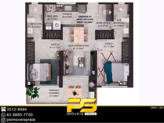 Imagem Apartamento com 3 Quartos à Venda, 90 m² em Jardim Oceania - João Pessoa Imagem Apartamento com 3 Quartos à Venda, 90 m² em Jardim Oceania - João Pessoa