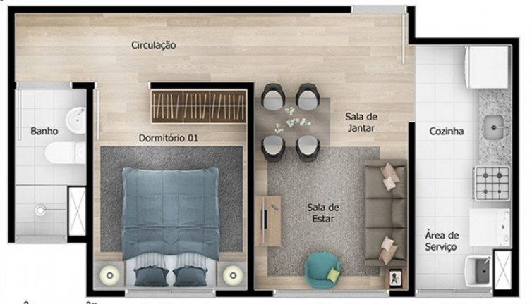 Imagem Imóvel com 2 Quartos à Venda, 42 m² em Bonsucesso - Guarulhos