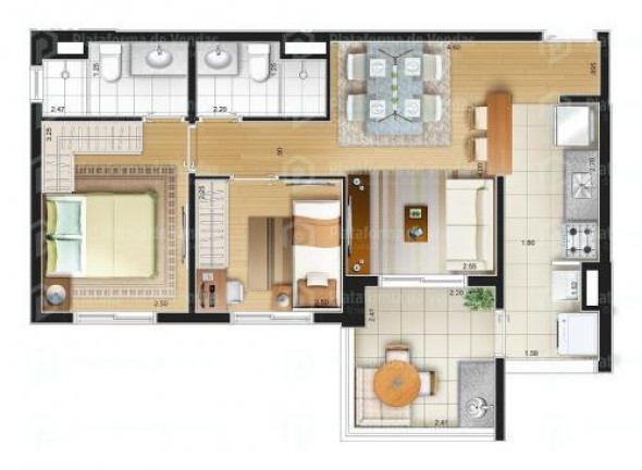 Imagem Apartamento com 2 Quartos à Venda, 57 m² em Vila Prudente - São Paulo