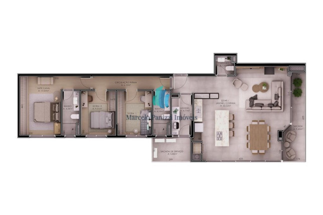 Imagem Apartamento com 3 Quartos à Venda, 145 m² em Botafogo - Bento Gonçalves
