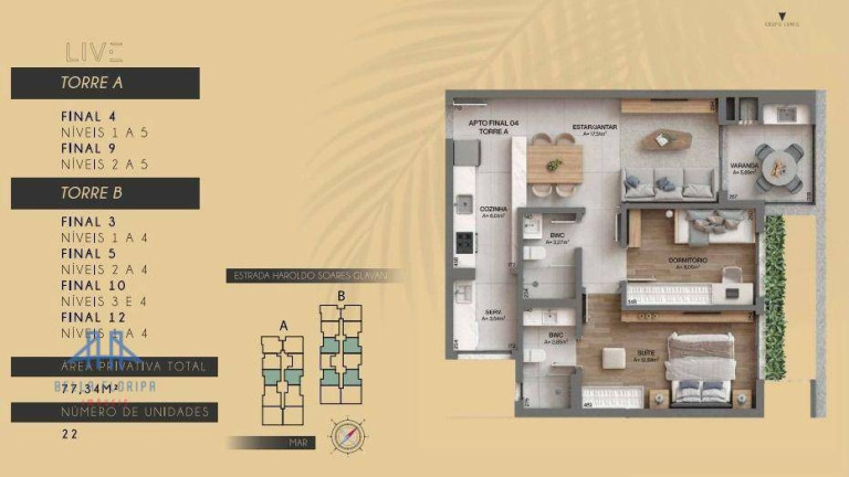 Apartamento com 2 Quartos à Venda, 83 m² em Cacupé - Florianópolis