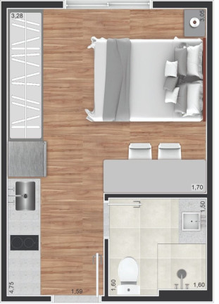 Imagem Apartamento com 1 Quarto à Venda, 16 m² em Portão - Curitiba
