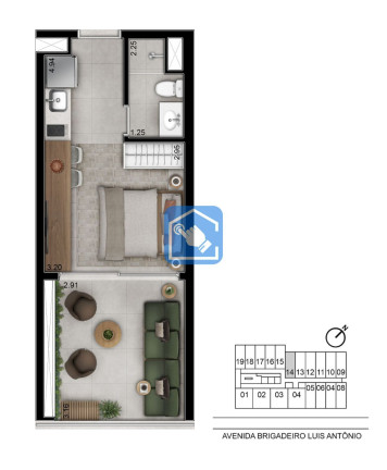 Foto do imóvel Apartamento com 1 Quarto à Venda, 26 m² em Jardim Paulista - São Paulo