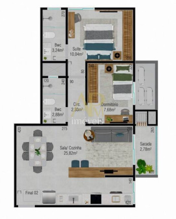 Imagem Apartamento com 2 Quartos à Venda, 63 m² em Areias - São José