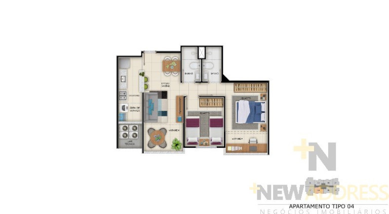 Imagem Apartamento com 2 Quartos à Venda, 55 m² em Praia De Itaparica - Vila Velha Imagem Apartamento com 2 Quartos à Venda, 55 m² em Praia De Itaparica - Vila Velha
