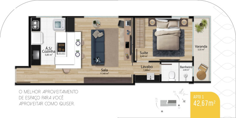 Imagem Studio com 1 Quarto à Venda, 37 m² em Jardim Da Penha - Vitória Imagem Studio com 1 Quarto à Venda, 37 m² em Jardim Da Penha - Vitória