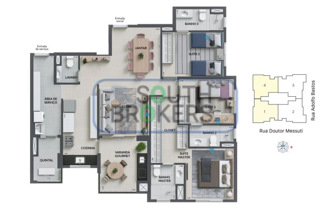 Imagem Apartamento com 3 Quartos à Venda, 113 m² em Vila Bastos - Santo André