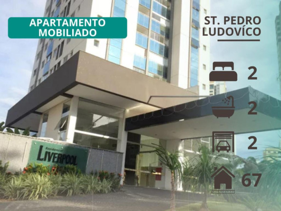 Apartamento com 2 Quartos para Alugar, 67 m² em Setor Pedro Ludovico - Goiânia