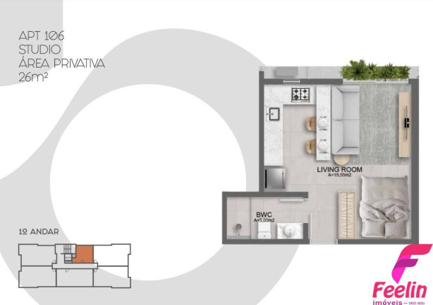 Imagem Studio com 1 Quarto à Venda, 26 m² em Ribeirão Da Ilha - Florianópolis Imagem Studio com 1 Quarto à Venda, 26 m² em Ribeirão Da Ilha - Florianópolis