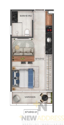 Imagem Apartamento com 1 Quarto à Venda, 30 m² em Santa Helena - Vitória
