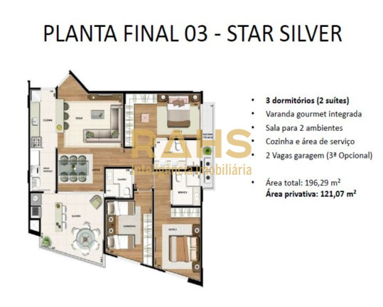 Imagem Apartamento com 3 Quartos à Venda, 121 m² em América - Joinville