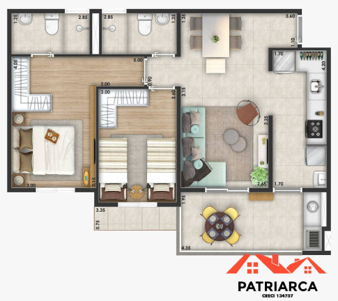 Imagem Apartamento com 3 Quartos à Venda, 83 m² em Santa Terezinha - Paulínia Imagem Apartamento com 3 Quartos à Venda, 83 m² em Santa Terezinha - Paulínia