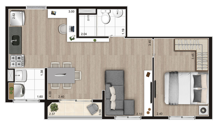 Imagem Apartamento com 2 Quartos à Venda, 35 m² em Parque Ipê - São Paulo