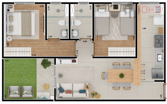 Imagem Apartamento com 2 Quartos à Venda, 55 m² em Jardim Europa - Sorocaba