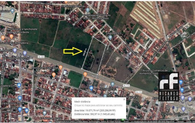 Terreno à Venda, 18.726 m² em Jardim De Maria - Arapiraca