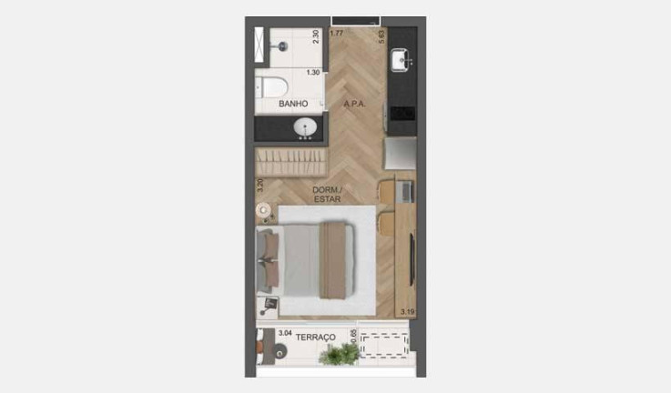 Imagem Studio à Venda, 23 m²