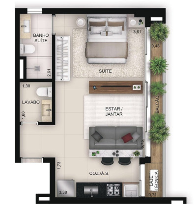 Imagem Imóvel com 1 Quarto à Venda, 40 m² em Setor Bueno - Goiânia