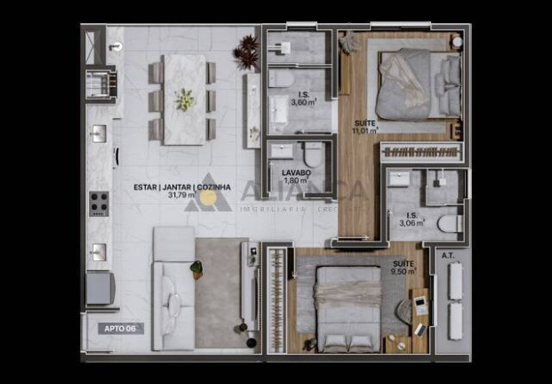 Imagem Apartamento com 3 Quartos à Venda, 71 m² em Gravatá - Navegantes