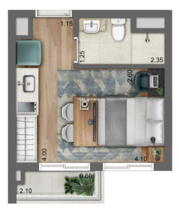 Imagem Imóvel com 1 Quarto à Venda, 25 m² em Brooklin - São Paulo