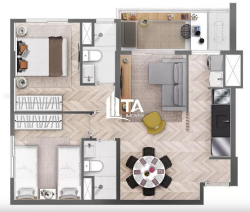 Imagem Imóvel com 2 Quartos à Venda, 57 m² em Centro - Campinas