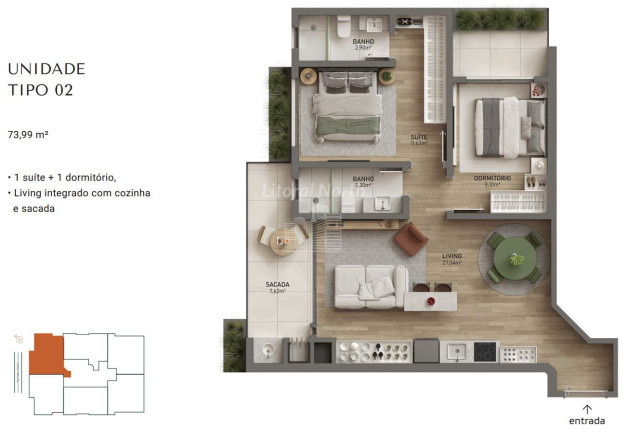 Imagem Apartamento com 2 Quartos à Venda, 76 m² em São Judas - Itajaí Imagem Apartamento com 2 Quartos à Venda, 76 m² em São Judas - Itajaí