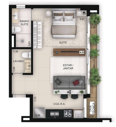 Imagem Apartamento com 1 Quarto à Venda, 83 m² em Setor Bueno - Goiânia