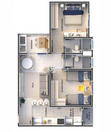 Imagem Apartamento com 2 Quartos à Venda, 59 m² em Jardim América Ii - Americana Imagem Apartamento com 2 Quartos à Venda, 59 m² em Jardim América Ii - Americana