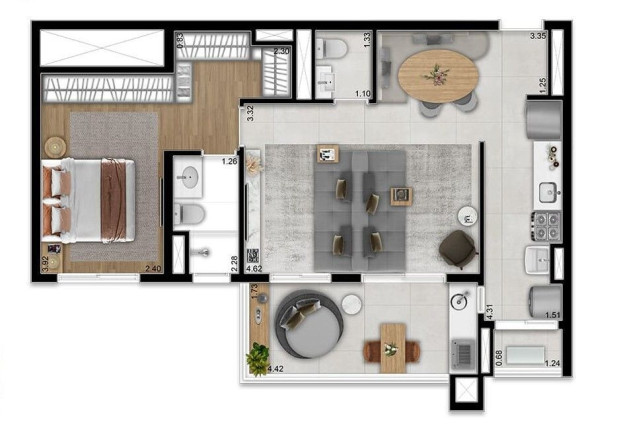 Apartamento com 2 Quartos à Venda, 48 m² em Vila Osasco - Osasco