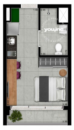Imagem Apartamento com 1 Quarto à Venda, 31 m² em Brooklin - São Paulo