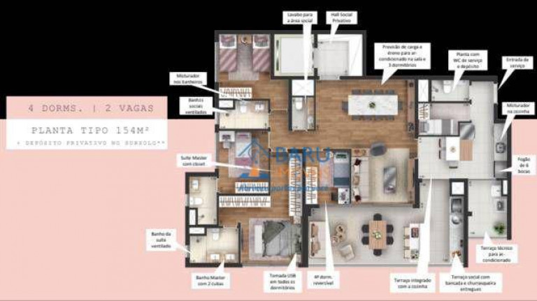 Imagem Apartamento com 4 Quartos à Venda, 154 m² em Butantã - São Paulo