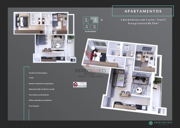 Imagem Apartamento com 2 Quartos à Venda, 77 m² em Kobrasol - São José Imagem Apartamento com 2 Quartos à Venda, 77 m² em Kobrasol - São José