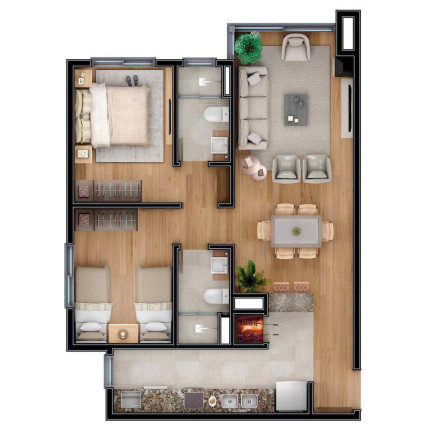 Imagem Apartamento com 1 Quarto à Venda, 55 m² em Carniel - Gramado Imagem Apartamento com 1 Quarto à Venda, 55 m² em Carniel - Gramado