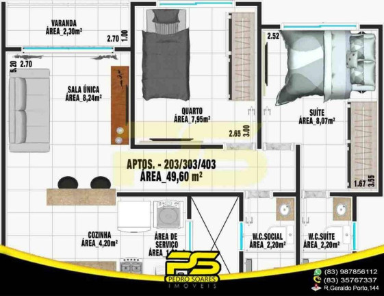 Imagem Apartamento com 2 Quartos à Venda, 55 m² em João Paulo Ii - João Pessoa