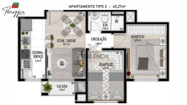Imagem Apartamento com 2 Quartos à Venda, 45 m² em Boneca Do Iguaçu - São José Dos Pinhais Imagem Apartamento com 2 Quartos à Venda, 45 m² em Boneca Do Iguaçu - São José Dos Pinhais