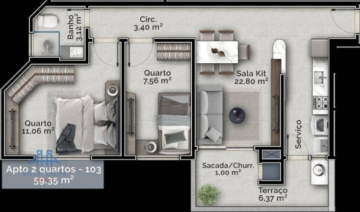 Apartamento com 2 Quartos à Venda, 59 m² em Carvoeira - Florianópolis