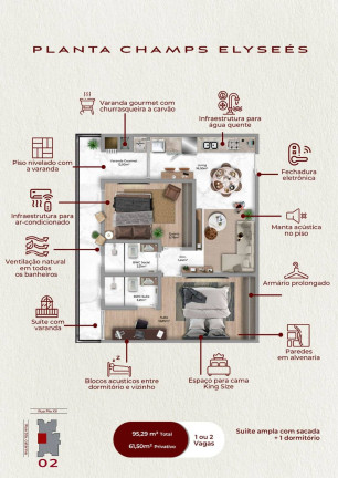 Imagem Apartamento com 2 Quartos à Venda, 61 m² em Centro - Cascavel