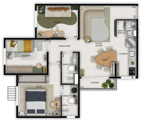 Imagem Apartamento com 3 Quartos à Venda, 61 m² em Chácaras Dona Gê - Goiânia