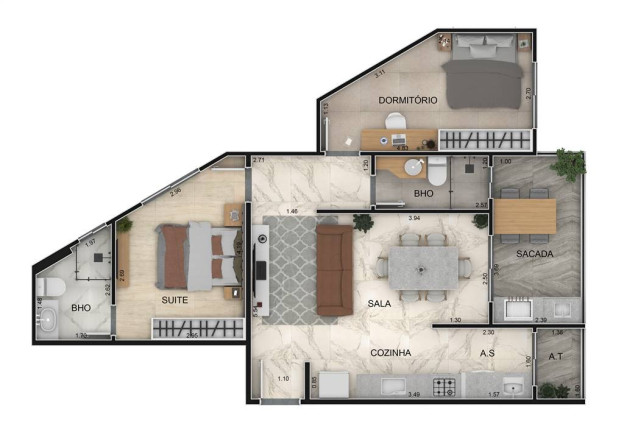 Imagem Apartamento com 2 Quartos à Venda, 72 m² em Guilhermina - Praia Grande