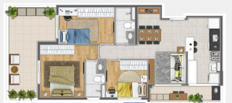 Imagem Apartamento com 3 Quartos à Venda, 66 m² em Jardim Das Belezas - Carapicuíba