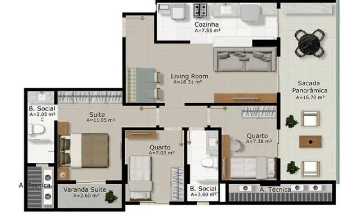 Imagem Apartamento com 2 Quartos à Venda, 68 m² em São Brás - Belém