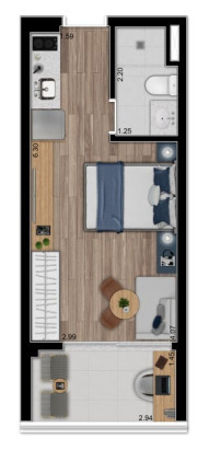 Imagem Imóvel com 1 Quarto à Venda, 25 m² em Vila Guarani (z Sul) - São Paulo