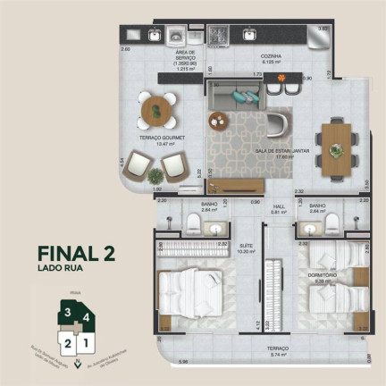 Imagem Apartamento com 2 Quartos à Venda, 77 m² em Caiçara - Praia Grande