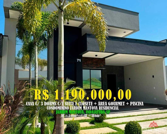 Casa com 3 Quartos à Venda, 144 m² em Jardim Mantova - Indaiatuba