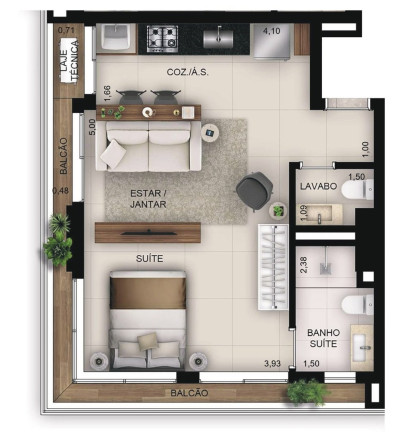 Imagem Imóvel com 1 Quarto à Venda, 40 m² em Setor Bueno - Goiânia