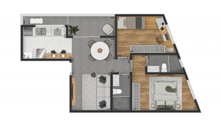Apartamento com 2 Quartos à Venda, 70 m² em Marapé - Santos